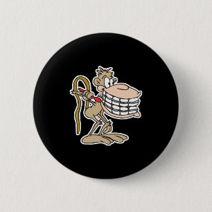 chimp with braces 6 cm round badge