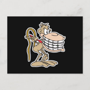 chimp with braces postcard