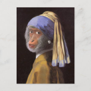 Chimp With The Pearl Earring Postcard