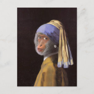 Chimp With The Pearl Earring Postcard