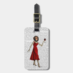 Chimp With Wine Luggage Tag