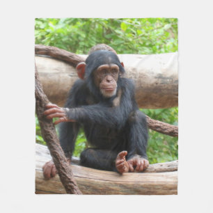 Chimpanzee 001 fleece blanket