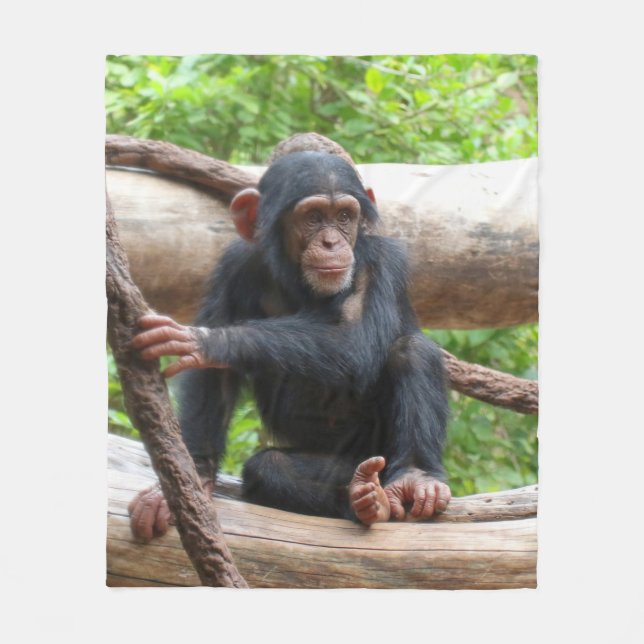 Chimpanzee 001 fleece blanket (Front)