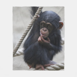 Chimpanzee 030 fleece blanket