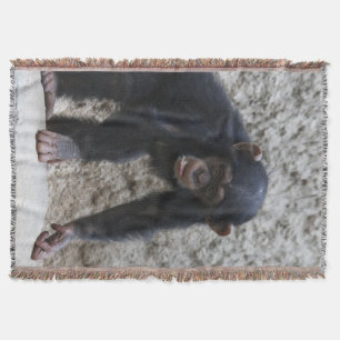 Chimpanzee 031 throw blanket