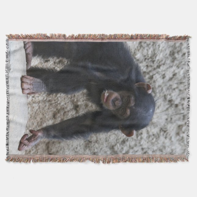 Chimpanzee 031 throw blanket (Front)