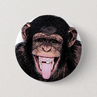 Chimpanzee 6 Cm Round Badge