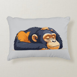 Chimpanzee Adorable Cute Animal Sleeping Relaxing Decorative Cushion
