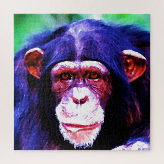 Chimpanzee - Animal Art İllustration Painting Jigsaw Puzzle