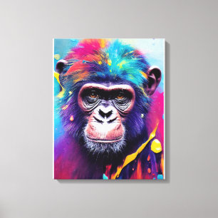 Chimpanzee Ape Animal Discovery Adventure Nature  Canvas Print
