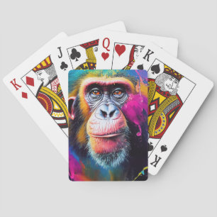Chimpanzee Ape Animal Discovery Adventure Nature  Playing Cards