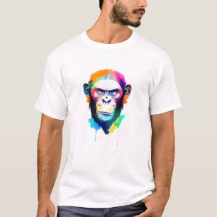 Chimpanzee Ape Wild Nature Animal Art T-Shirt