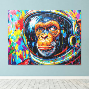 CHIMPANZEE ASTRONAUT COMING HOME-10 CANVAS PRINT