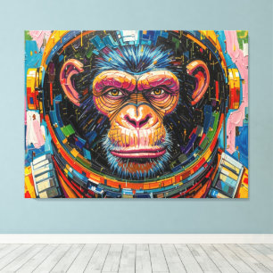 CHIMPANZEE ASTRONAUT COMING HOME-12 CANVAS PRINT