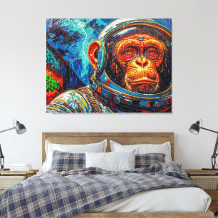 CHIMPANZEE ASTRONAUT COMING HOME-3 CANVAS PRINT