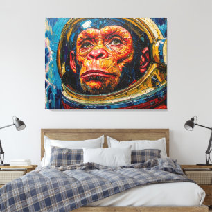 CHIMPANZEE ASTRONAUT COMING HOME-4 CANVAS PRINT