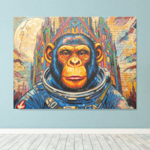CHIMPANZEE ASTRONAUT COMING HOME-4 CANVAS PRINT