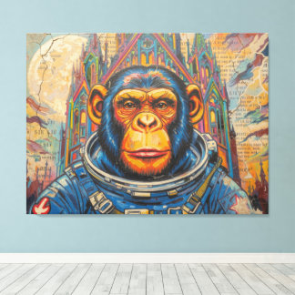CHIMPANZEE ASTRONAUT COMING HOME-4 CANVAS PRINT