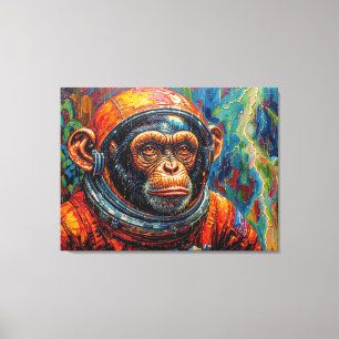 CHIMPANZEE ASTRONAUT COMING HOME-5 CANVAS PRINT