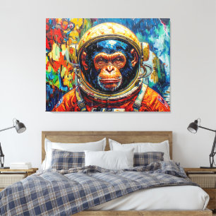 CHIMPANZEE ASTRONAUT COMING HOME-7 CANVAS PRINT