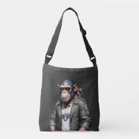 Chimpanzee Biker Rebel in Leather Jacket Urban Art