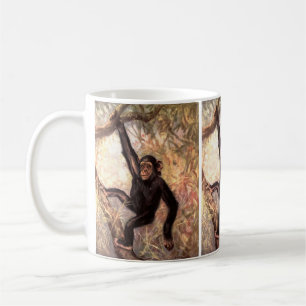 Chimpanzee by CE Swan, Vintage Wild Jungle Animals Coffee Mug