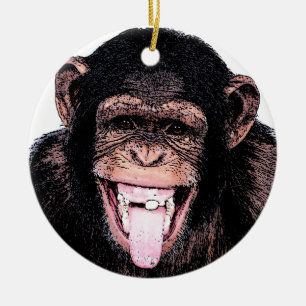 Chimpanzee Ceramic Tree Decoration