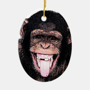 Chimpanzee Ceramic Tree Decoration