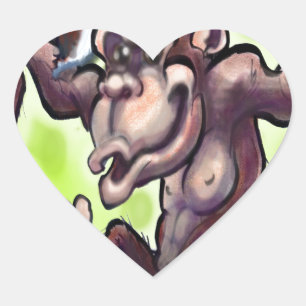 Chimpanzee Christmas Heart Sticker