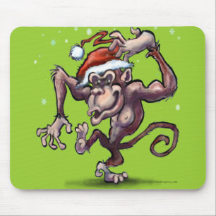 Chimpanzee Christmas Mouse Mat