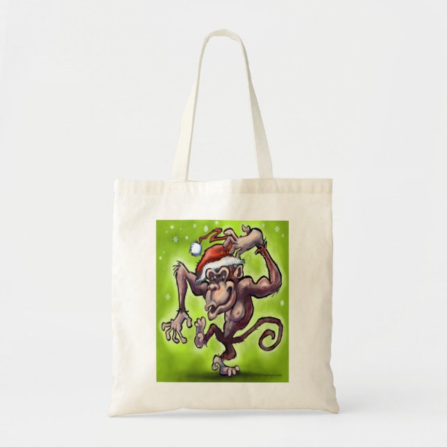 Chimpanzee Christmas Tote Bag (Front)