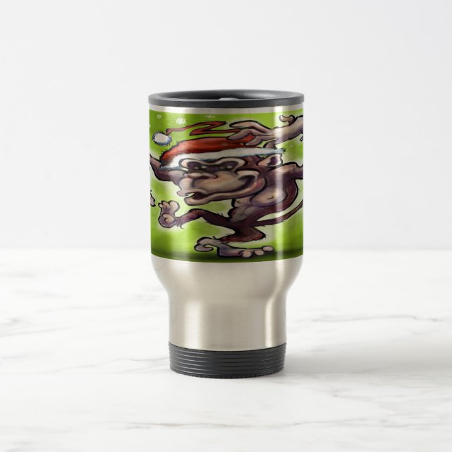Chimpanzee Christmas Travel Mug (Center)