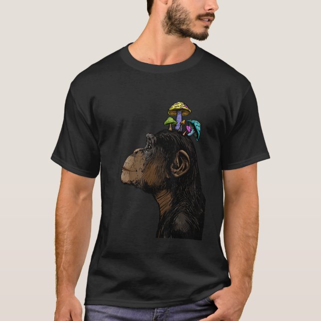 Chimpanzee Coloured  Love Women Cute Laughing Chim T-Shirt (Front)