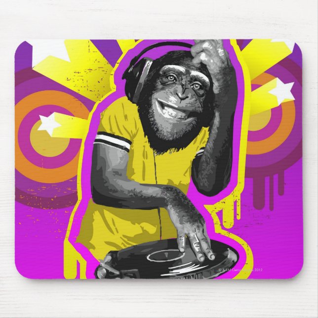 Chimpanzee DJ Mouse Mat (Front)
