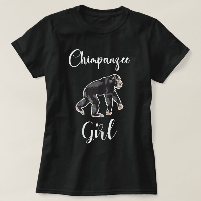Chimpanzee Girl Monkey Chimpanzee Lover I Love Chi T-Shirt (Design Front)