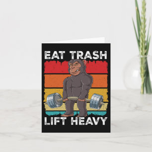 Chimpanzee Gym Weight Training Eat Trash Lift Heav Card