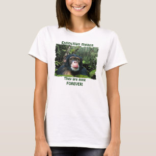 CHIMPANZEE II Wildlife Art & Poem Ladies Shirt