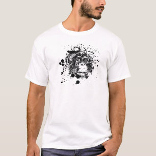 Chimpanzee in Black Splash T-Shirt