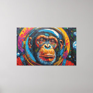 CHIMPANZEE IN SPACE-19 CANVAS PRINT