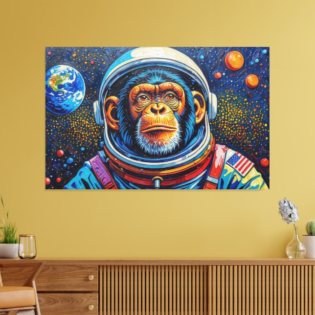 CHIMPANZEE IN SPACE-2 CANVAS PRINT (Insitu(LivingRoom))