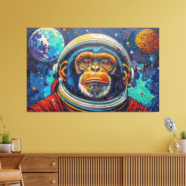 CHIMPANZEE IN SPACE-4 CANVAS PRINT (Insitu(LivingRoom))