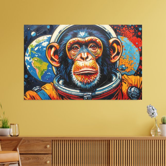 CHIMPANZEE IN SPACE-6 CANVAS PRINT (Insitu(LivingRoom))