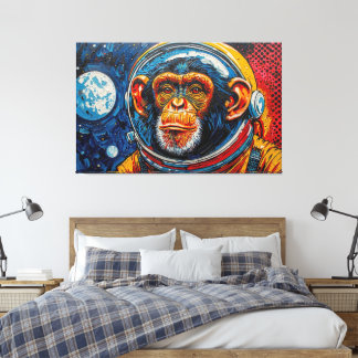 CHIMPANZEE IN SPACE-8 CANVAS PRINT