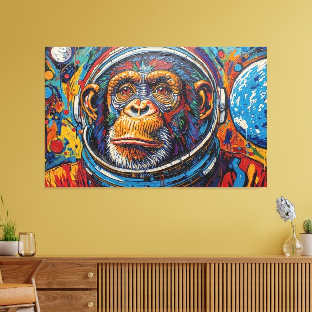 CHIMPANZEE IN SPACE CANVAS PRINT (Insitu(LivingRoom))