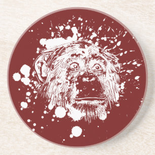 Chimpanzee in White Splash Coaster