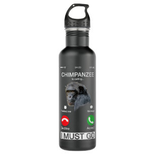 Chimpanzee Is Calling Art Monkey Chimp Ape Animal 710 Ml Water Bottle