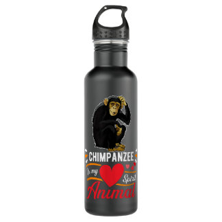 Chimpanzee is My Spirit Animal Love Cute Chimpanze 710 Ml Water Bottle