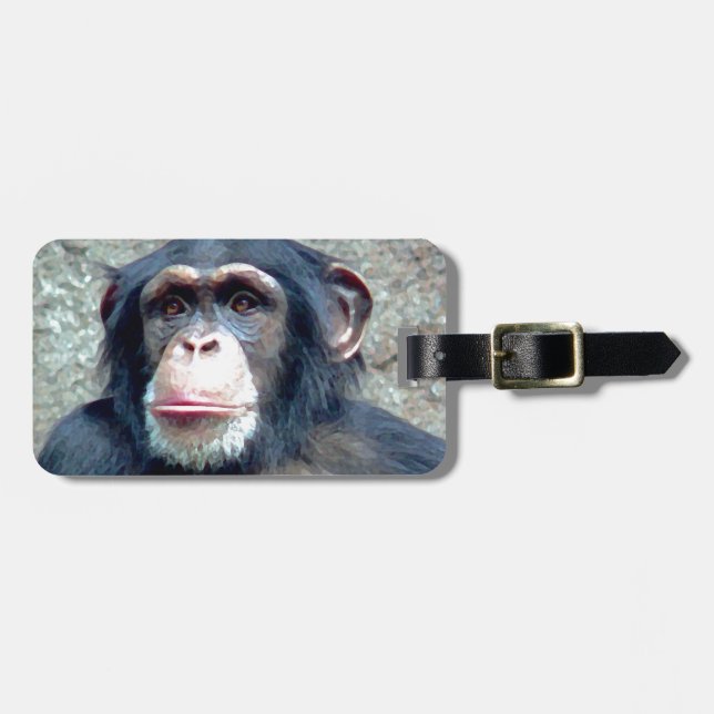 Chimpanzee Luggage Tag (Front Horizontal)