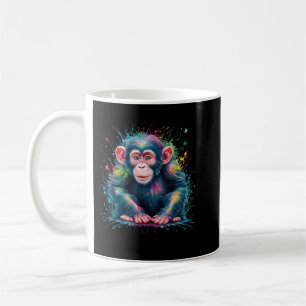 Chimpanzee Men Woman Colourful Watercolor Chimpanz Coffee Mug