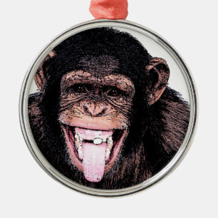 Chimpanzee Metal Tree Decoration